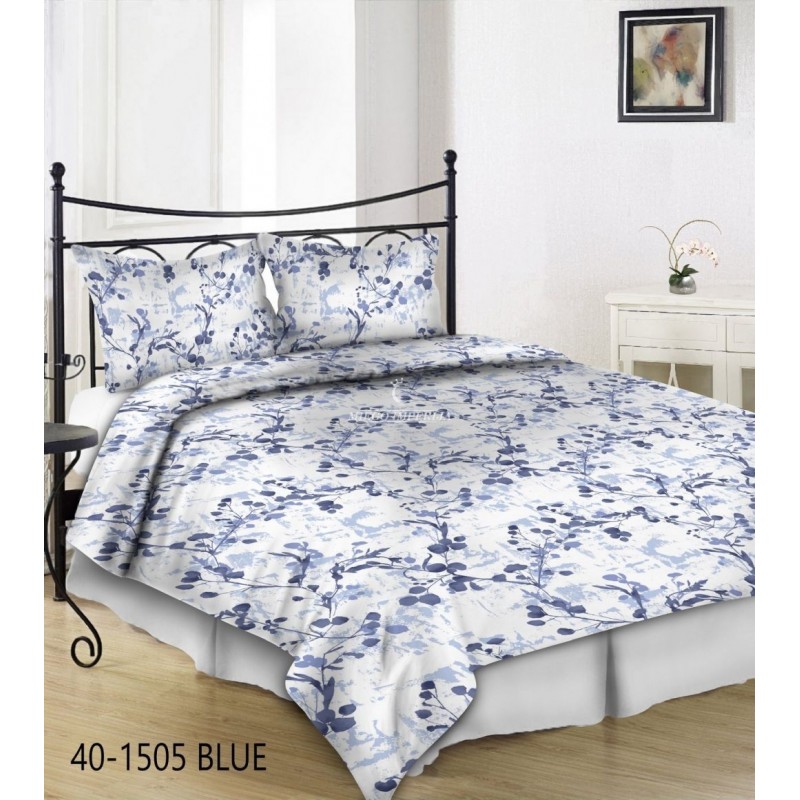 Nuostabus mako satino patalynės komplektas blue - miegoimperija.lt