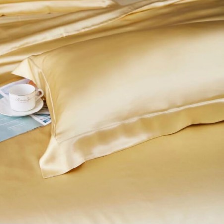 Šilkinis pagalvių užvalkalas, geltonas - miegoimperija.lt