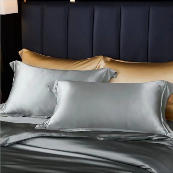 Šilkinis pagalvės užvalkalas šviesiai pilkas - miegoimperija.lt