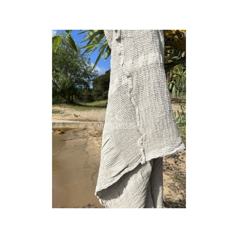 Puslininis vaflinis rankšluostis smulkiais langeliais (linas 75%) - miegoimperija.lt