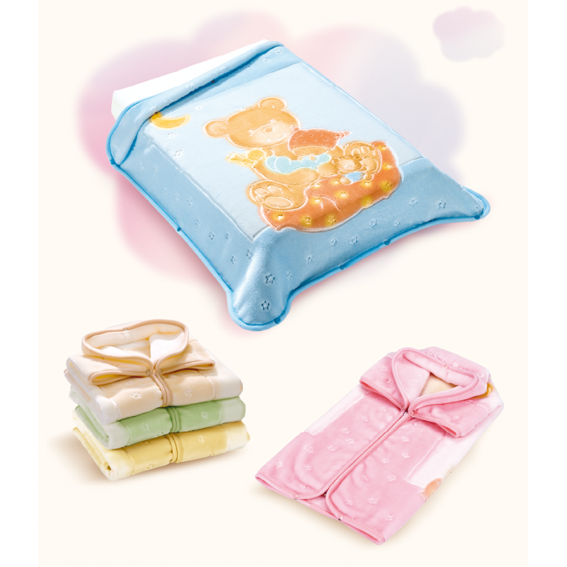 Prabangus vokelis-pledas kūdikiui BABY SAC GOLD 537
