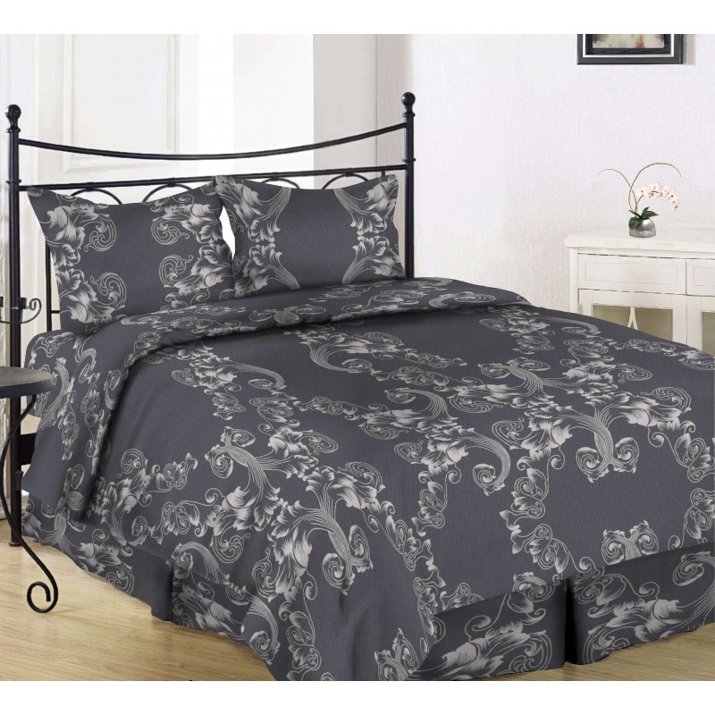 Satininis patalynės komplektas 401177 Dark grey