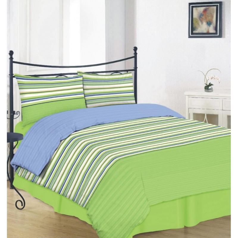 Drobės patalynės komplektas 300242 Green violet